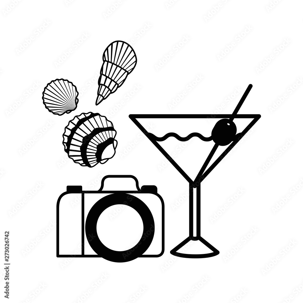 silhouette of cocktail and camera photographic silhouette of cocktail and camera photographic
