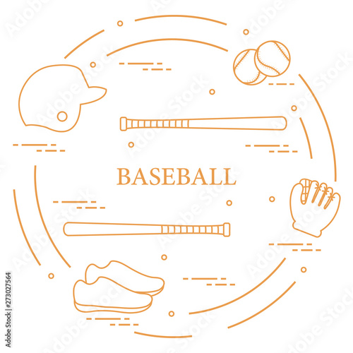 Baseball bats, glove, balls, helmet, shoes.