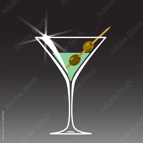 852_Cocktail martini  isolated on black background