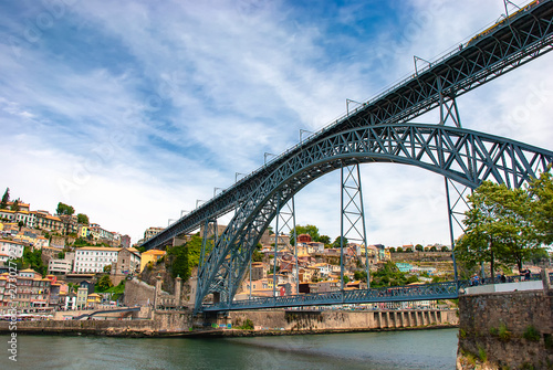 The iconic Dom Luis I arch bridge crossing the Duoro river in Porto, Portugal © Rob