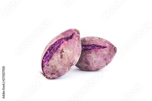 Purple Sweet Potatoes on White background