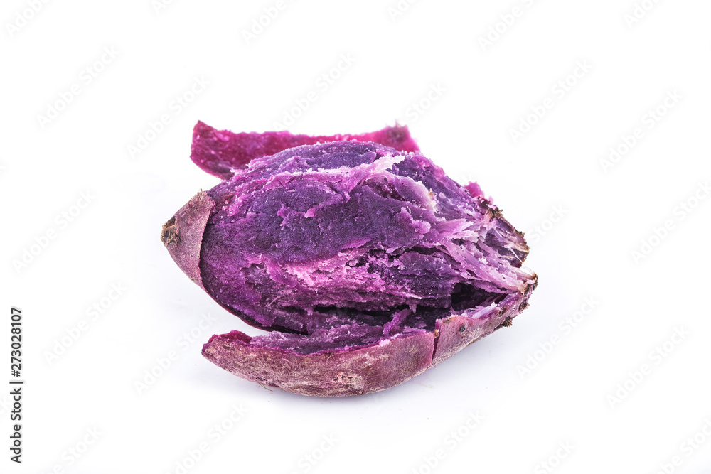Obraz premium Purple Sweet Potatoes on White background