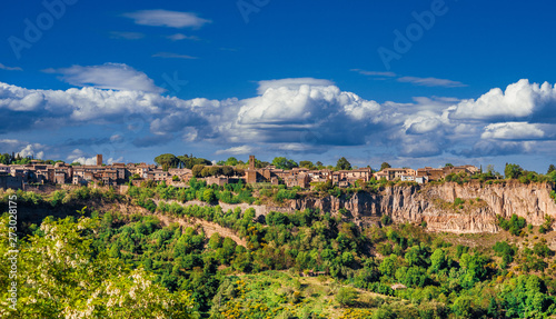 View of medieval historic center of Lubriano, a an ancient and small town near Rome photo