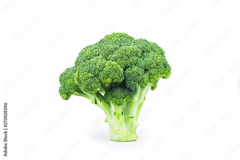 Delicious fresh broccoli, isolated on white background Delicious fresh broccoli, isolated on white background