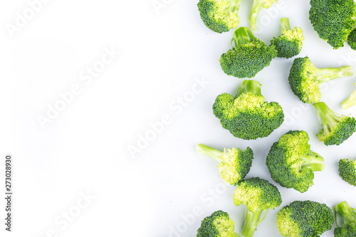 Delicious fresh broccoli, isolated on white background