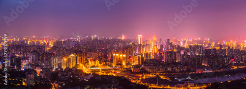 panorama view of chongqing city at night. photo