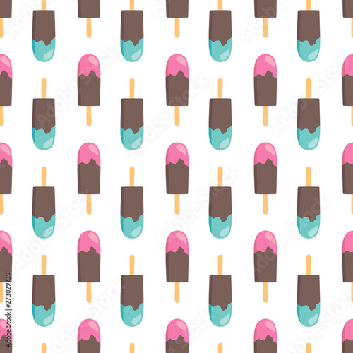 vector seamless pattern with ice-cream