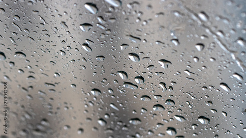 Drops of condensate on the surface of a plastic bottle  close-up