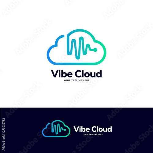 health cloud logo design concept, vibe logo designs, tech logo design template	