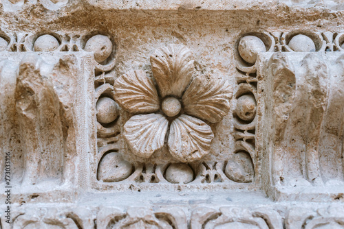 detailed flower carving photo