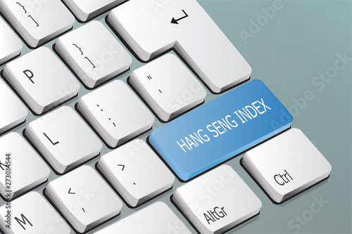 Hang Seng Index written on the keyboard button photo