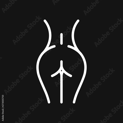 Erotic vector icon for adult only content, flat illustration