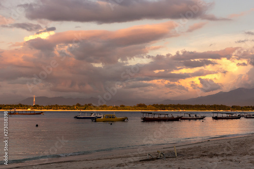 The turquoise blue of the Gili Trawangan Islands  Lombok  Indonesia