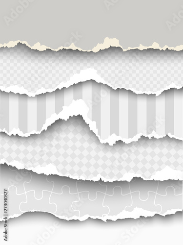set of elements transparent design templates torn paper