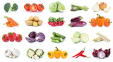 Vegetables carrots tomatoes cucumber onion cabbage bell pepper lettuce vegetable food isolated