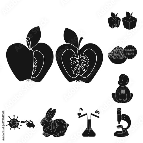 Vector illustration of quality and laboratory symbol. Set of quality and genetically stock symbol for web.