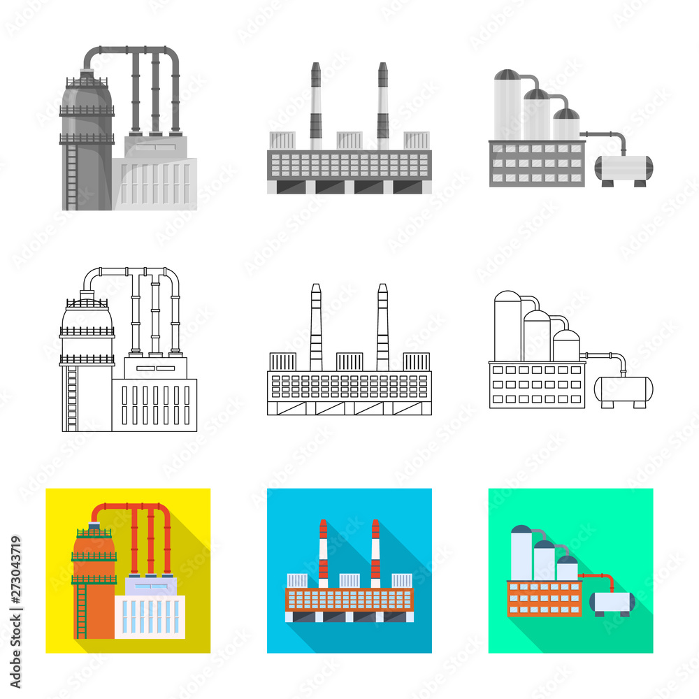 Obraz premium Isolated object of production and structure logo. Set of production and technology vector icon for stock.