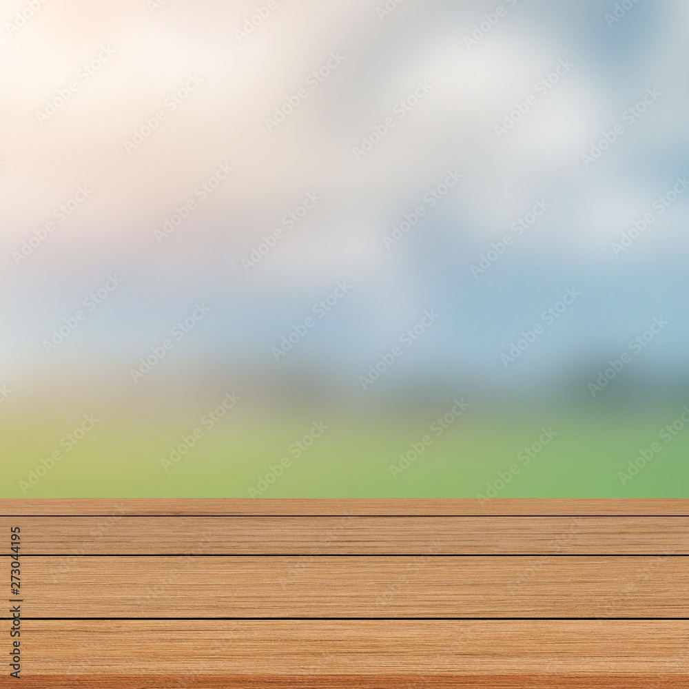 abstract blurred agricultural farm field with brown wood deck terrace for ads banner,show,promote product content on image concept abstract blurred agricultural farm field with brown wood deck terrace for ads banner,show,promote product content on image concept