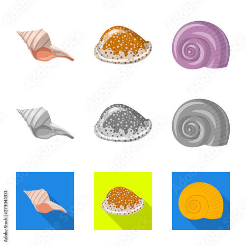 Isolated object of animal and decoration sign. Set of animal and ocean vector icon for stock.