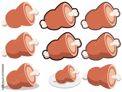 骨付きお肉　イラスト
