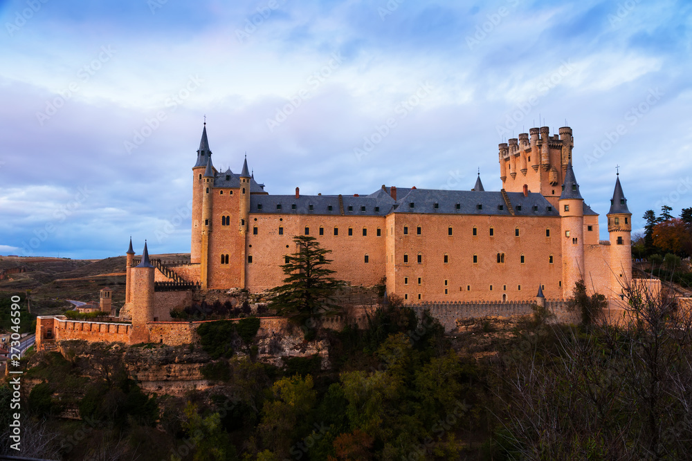  twilight view of Alcazar of Segovia