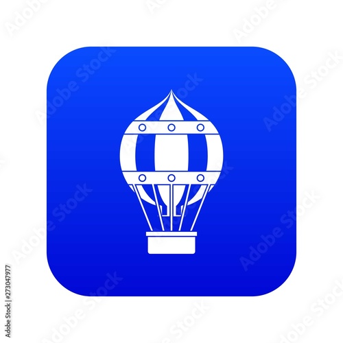 Old fashioned helium balloon with basket icon digital blue for any design isolated on white vector illustration