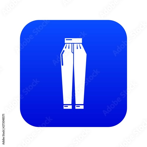 Pant icon blue vector isolated on white background