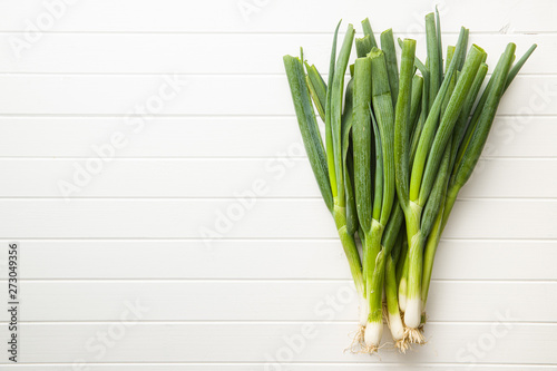 Green spring onions.