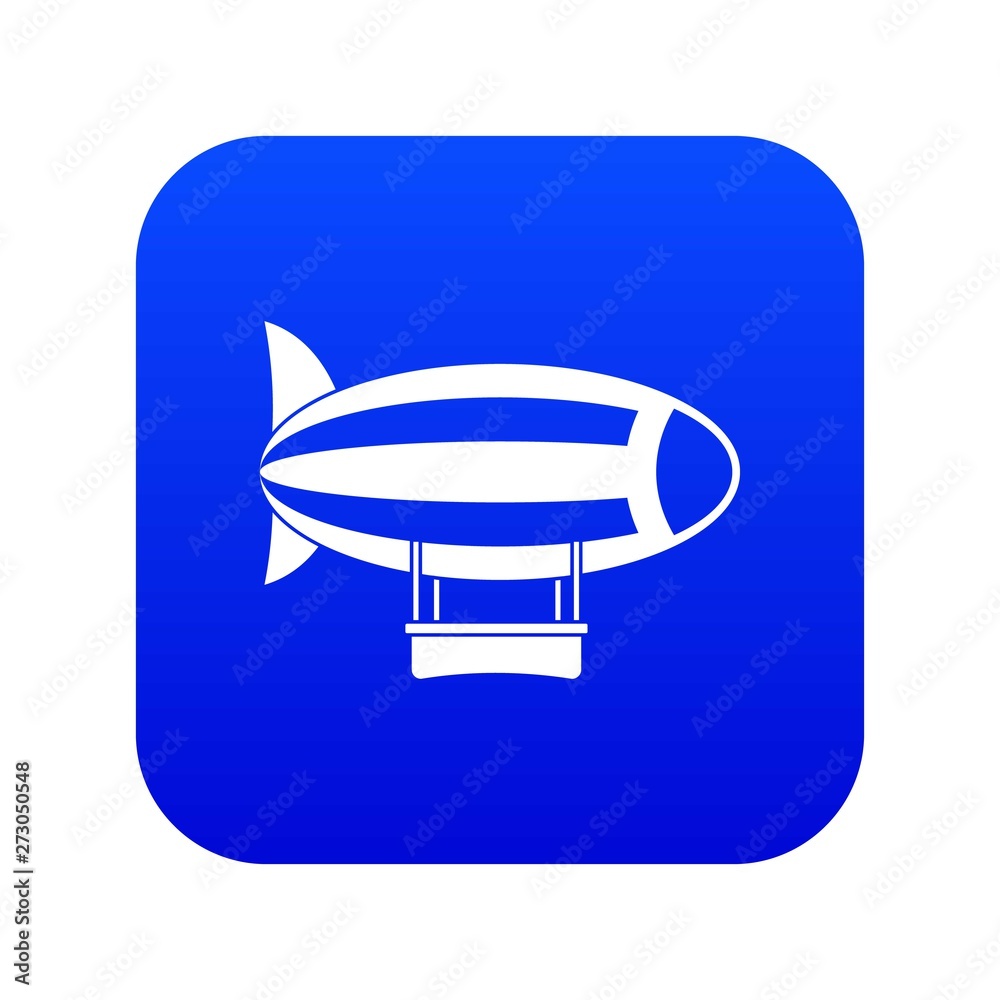 Striped dirigible icon digital blue for any design isolated on white vector illustration Striped dirigible icon digital blue for any design isolated on white vector illustration
