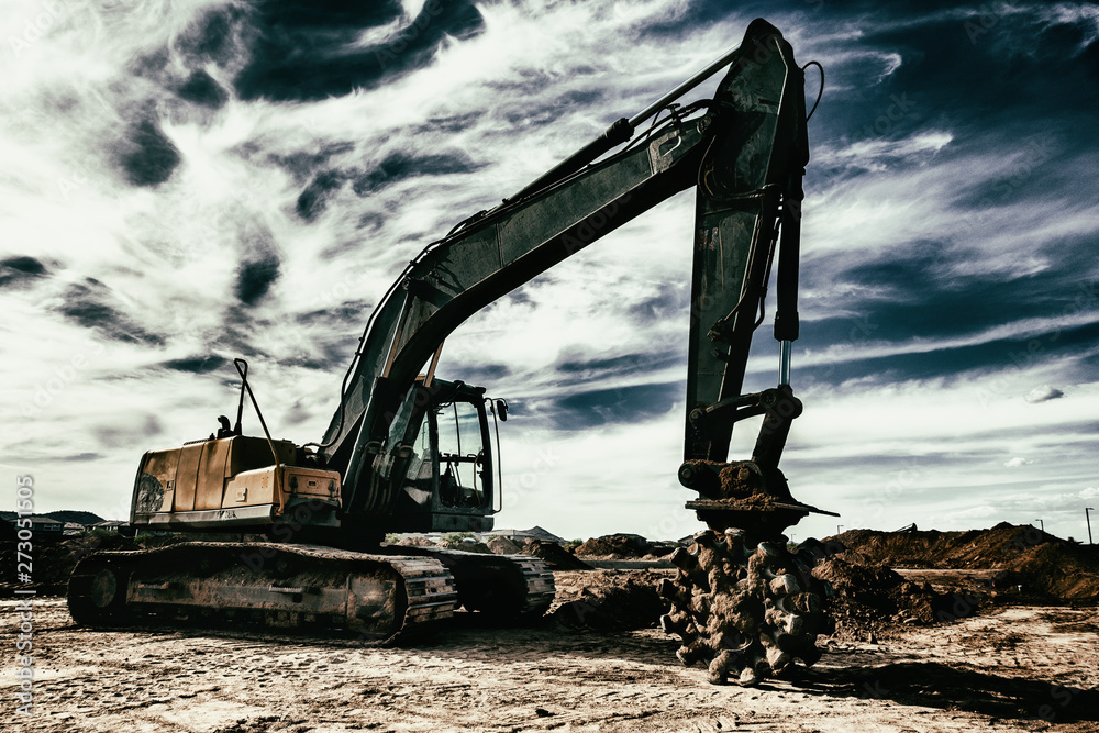 New construction bull dozer equipment breaking ground. New construction bull dozer equipment breaking ground.
