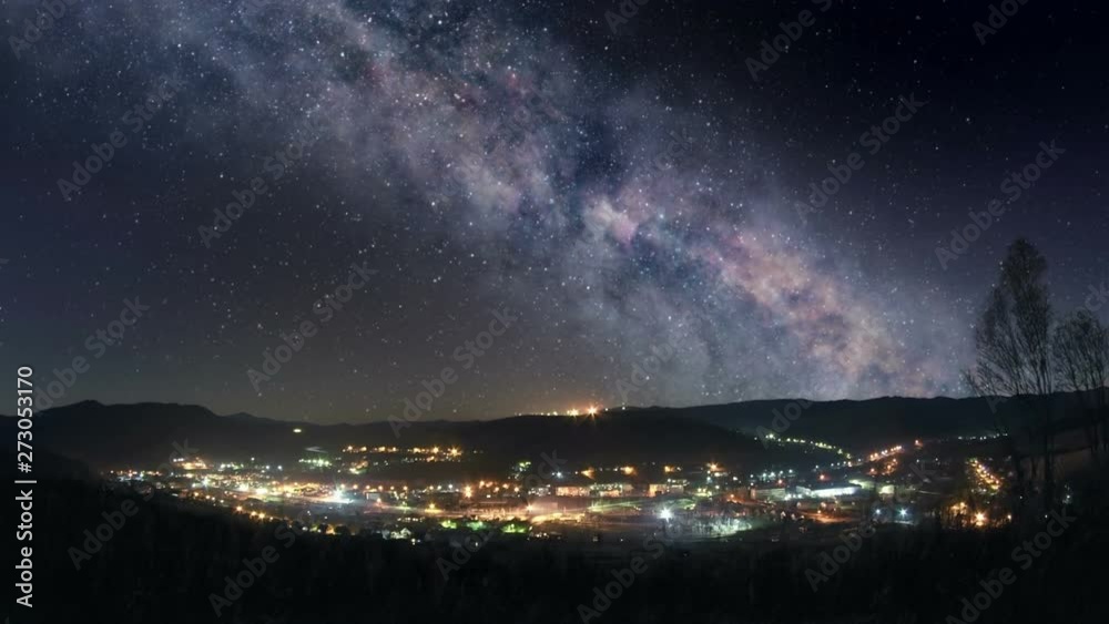 Night city seamless timelapse