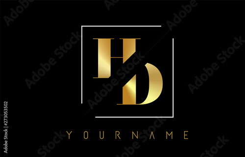 HD Golden Letter Logo with Cutted and Intersected Design