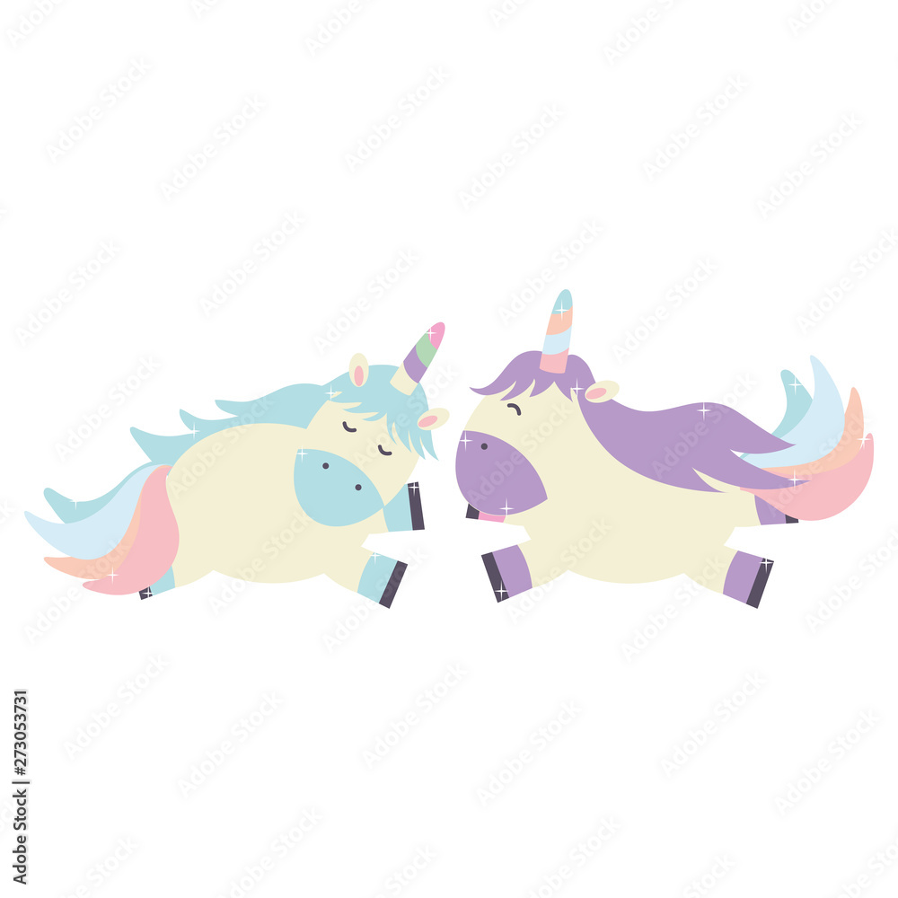 cute adorable unicorns fairy characters