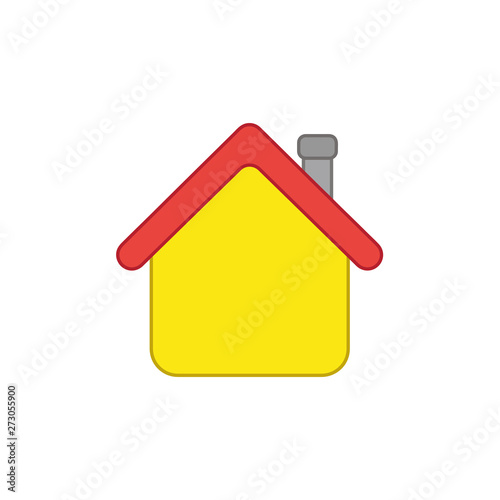 Vector icon concept of house with roof.