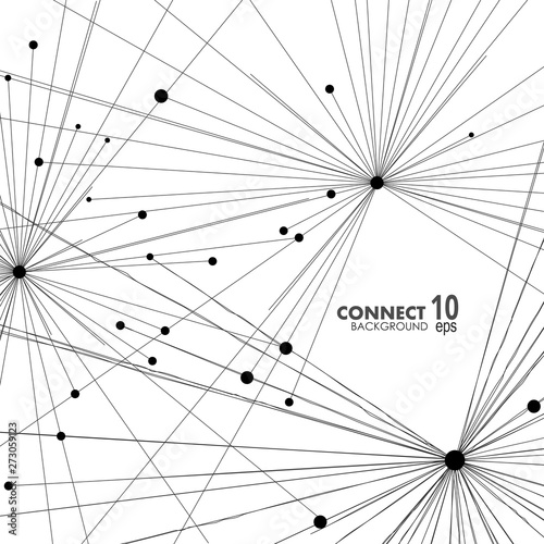 Modern vector design with elements of molecular connection lines