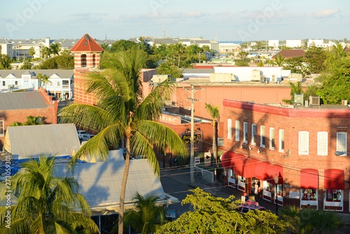 Aerial view of Key West Old Town on Front Street and the Wachovia Center Building in Key West, Florida, USA. photo