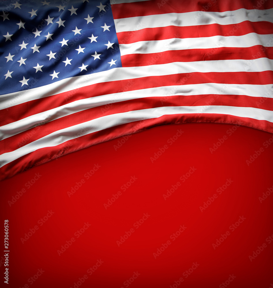 Fototapeta premium American flag on red