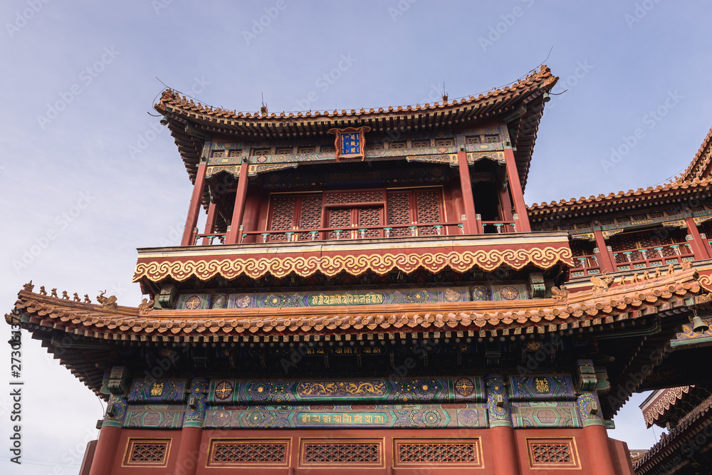 One of the buildings of Palace of Peace and Harmony simply called Lama Temple in Beijing, capital city of China