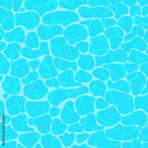 turquoise water surface in swimming pool. Perfect vector background for summer poster or beach party flyer with azure top view ocean water.