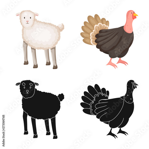 Vector design of breeding and kitchen  icon. Collection of breeding and organic  stock symbol for web.