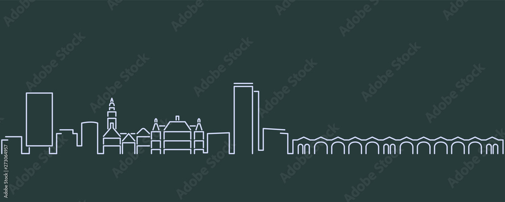 Sheffield Single Line Skyline Profile