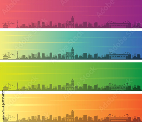 Genoa Multiple Color Gradient Skyline Banner