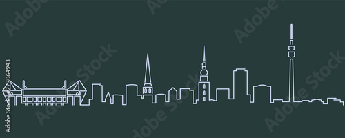 Dortmund Single Line Skyline Profile