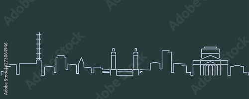 Duisburg Single Line Skyline Profile