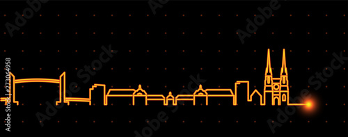 Bordeaux Light Streak Skyline Profile