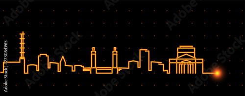 Duisburg Light Streak Skyline Profile