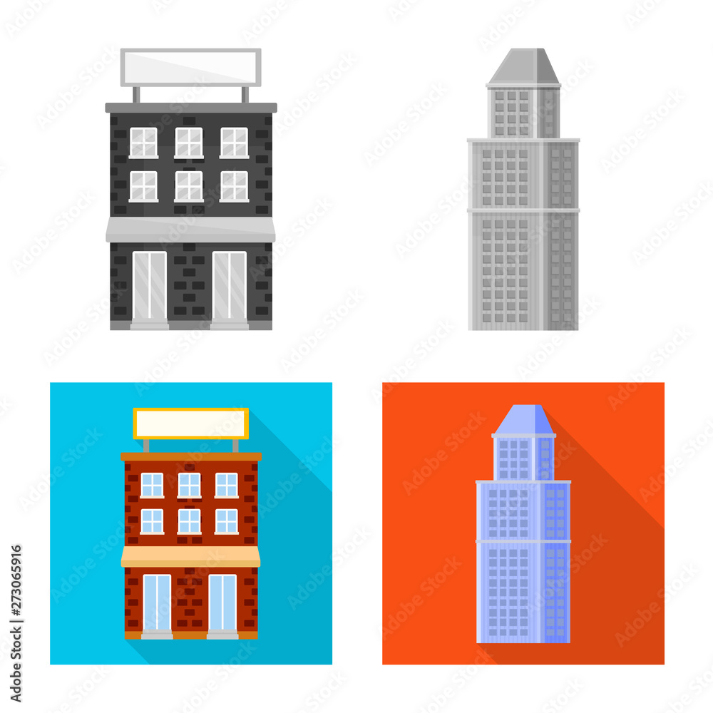 Vector illustration of municipal and center logo. Set of municipal and estate   stock vector illustration.