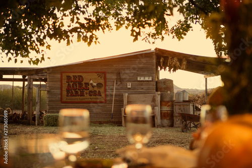 CSA farmstand with chicken coop photo