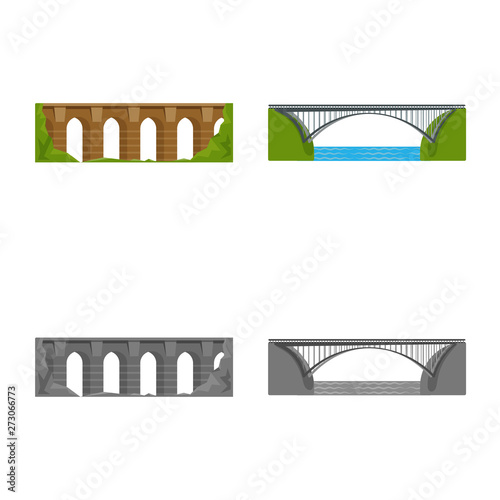 Vector illustration of connection and design sign. Set of connection and side stock vector illustration.