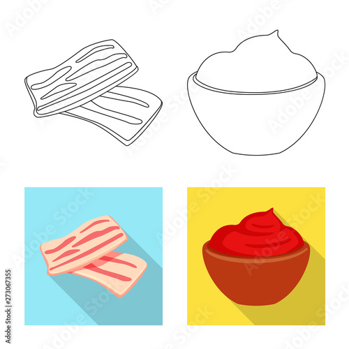 Isolated object of taste and product symbol. Collection of taste and cooking stock vector illustration.